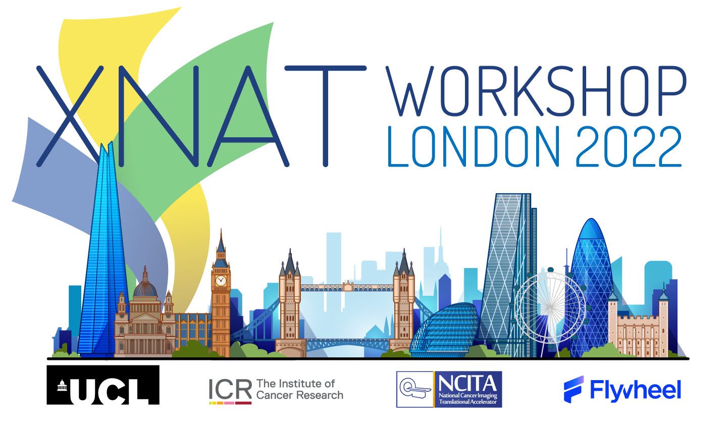 XNAT Workshop 2022 Banner sponsored by UCL and Flywheel